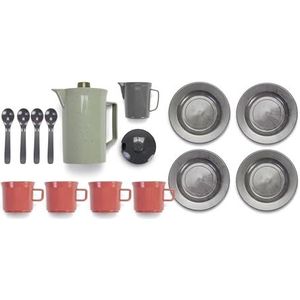 Dantoy - Koffieset (4 people) – In Net-Recycling Cafe Green Bean 17-delig, meerkleurig (12680)