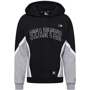 STARTER BLACK LABEL Sweatshirt met capuchon voor heren, zwart/grijs gemêleerd.