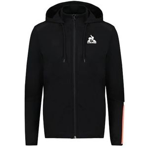 Le Coq Sportif Training Sp Fz Hoody N°2 M Black/Orange Uniseks Hoodie, Zwart/Oranje Perf