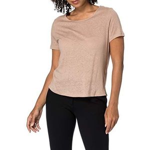 PIECES Pcphoebe Ss T-shirt voor dames, Warm taupe/detail: cp