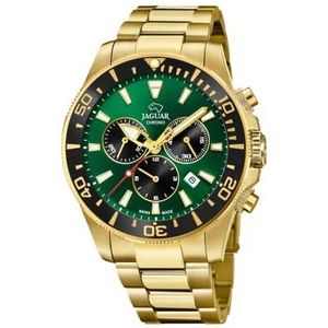 JAGUAR Horloge model J864/1 uit de Executive Collection 43,5 mm doos groen met vergulde stalen armband voor heren, uniek, armband, Uniek, armband