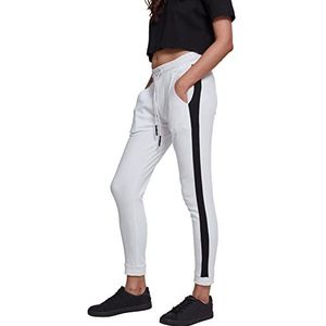 Urban Classics Dames Interlock joggingbroek sportbroek, wit (wit/zwart 01248), S dames, Wit/Zwart