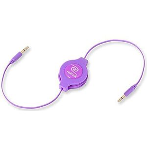 ReTrak Câble audio rétractable AUX 3,5 mm, violet (ETCABLE35RL)