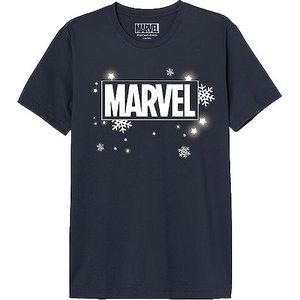 Marvel Heren T-Shirt, Navy, S, Marine.