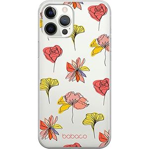 Origineel en officieel gelicentieerd Babaco Fruits and Flowers iPhone 12 Pro MAX hoesje case cover precies passend aan de vorm van de smartphone aangepast siliconen case gedeeltelijk transparant