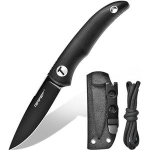 TONIFE Nova mes met vast lemmet met verstelbare Kydex-hoes en parachutekoord met 6,8 cm volledig visgraatmes voor jacht, vissen, kamperen en survival