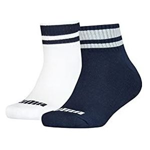 PUMA Junior Clyde Quarter Socks (2 stuks), blauw/wit, 27-30 (2 stuks) uniseks kinderen, Meerkleurig