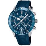 Festina Heren analoog kwarts horloge met siliconen band F20515/1, blauw, riem, Blauw, riem