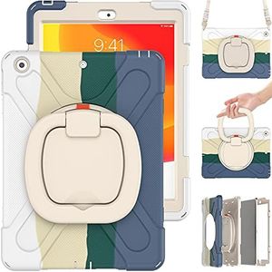 Commute Étui de protection pour Samsung Tab S6 Lite P610 P615 avec film de protection d'écran 3 en 1 résistant aux chocs et support à anneau 360° Vert clair