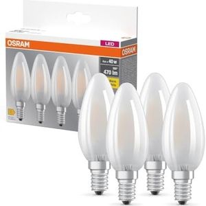 OSRAM Ledlampen, klassieke mini-kaarsvorm, 40 W, 2700 K, 4 stuks