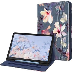 Fintie Case voor Samsung Galaxy Tab S6 Lite 10.4 Inch Tablet 2020 Release Model SM-P610 (Wi-Fi) SM-P615 (LTE) - Multi-Angle View Folio Stand Cover met Pocket, (Z-Bloeiende Hibiscus)