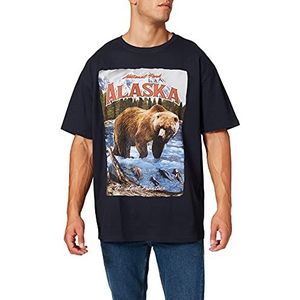 Mister Tee Heren Alaska Vintage Oversize T-shirt, Navy Blauw
