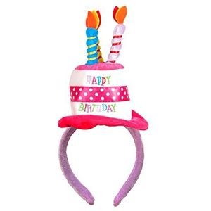 Boland 00940 - Happy Birthday haarband, Tiara met mini-hoed voor verjaardag, cake, cadeau, verrassing, feest, decoratie