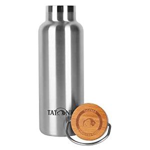 Tatonka Drinkfles van roestvrij staal Hot + Cold Stuff Bamboo Deksel 500 ml - onbreekbare thermosfles met bamboedeksel - vaatwasmachinebestendig en BPA-vrij - 0,5 liter