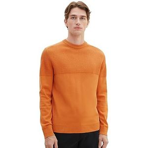 TOM TAILOR 1038221 heren sweater, 32243 - Tomato Cream Orange
