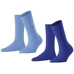 Burlington Everyday 2-pack ademende katoenen sokken voor dames, duurzaam, zacht, elegant, klassiek, voor dagelijks gebruik en werk, multipack 2 paar, Blauw (Royal 6710)