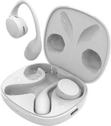 SPC Ether 2 Sense Draadloze Bluetooth-hoofdtelefoon met open-ear ruisonderdrukking, lange batterijduur (30 uur), microfoon, dubbele connectiviteit, IPX4, wit