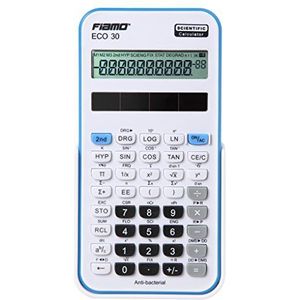 fiamo Wetenschappelijke rekenmachine Eco30, 138 functies en 10 cijfers wit/blauw display
