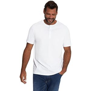 JP 1880 Henley Basic 1 T-shirt voor heren, Wit