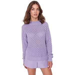 Trendyol Sweatshirt met ronde hals voor dames, paars, S, Paars.