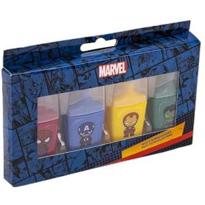 CERDÁ LIFE'S LITTLE MOMENTS Avengers markeerstiften, mini-formaat, in rood, blauw, geel en groen, met Avengers illustratie, ABS-kunststof, origineel product, ontworpen in Spanje, 4 stuks