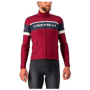 CASTELLI Passiste Jersey lang, voor heren, bordeaux/Savile Blue-Chalk, XXL, Bordeaux/Savile Blue Chalk
