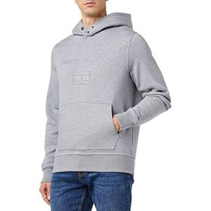 Tommy Hilfiger Uniseks herentrui met capuchon, donkergrijs gemêleerd, XS, Donkergrijs gemêleerd gespikkeld