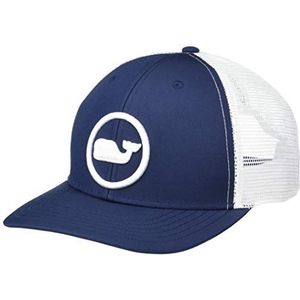 Vineyard Vines Whale Dot Performance Trucker Baseball Cap voor heren, Blauwe blazer.