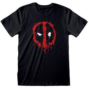 Marvel Deadpool dames ronde hals T-shirt Deadpool eenhoorn print boyfriend 100% katoen officieel product maten S - 5XL, zwart.