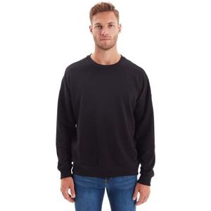 Trendyol Oversize sweatshirt effen ronde hals trainingspak, zwart, XL heren, zwart, XL, zwart.