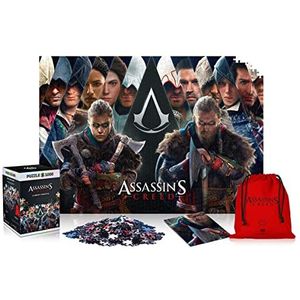 Assassin's Creed: Legacy Puzzel, 1000 stukjes, 68 cm x 48 cm, inclusief poster en tas, videospel, puzzel voor volwassenen en jongeren