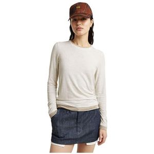 G-STAR RAW Dames dubbellaags T-shirt met lange mouwen, meerkleurig (Milk Htr D25049-d703-971), XS, Veelkleurig (Milk Htr D25049-d703-971), XS