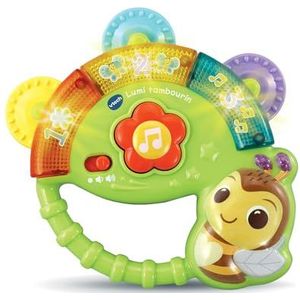 VTech - Lumi Tamboerijn, muziekinstrument voor baby's, interactief tamboerijnrammelaar, fijn motorisch spel, muziekspeelgoed, cadeau voor baby's vanaf 3 maanden - inhoud in het Frans