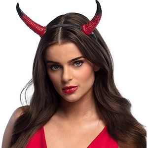 Boland 72279 - Duivel haarband met hoorns voor volwassenen, kostuumaccessoires voor Halloween en carnaval, accessoires voor carnavalskostuum