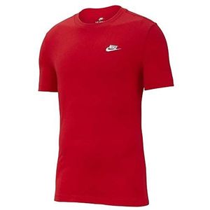 Nike M Nsw Club Tee T-shirt voor heren (1 stuk), Rood (Universiteit Rood/Wit 657)