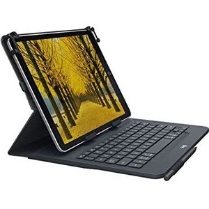 Logitech Universal Folio beschermhoes voor iPad/tablet met draadloos Bluetooth-toetsenbord, voor iPad 9-10 inch/Windows-tablet, eenvoudige installatie, batterij met lange levensduur 2 jaar, Frans