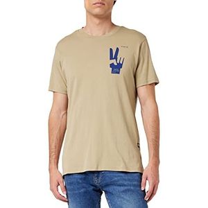 G-STAR RAW Multi Shield Back Size T-shirt voor heren, beige/kaki (Tree House 336-c941)