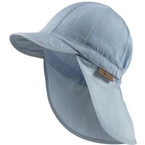 Sterntaler Pet met nekbescherming, jeans, pet met nekbescherming, jeans voor jongens, Grijs/Blauw