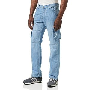Enzo Cargo-Jeans Combat heren, blauw (Mid Stonewash Msw)