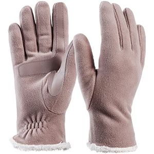 Isotoner Dames stretch fleece handschoenen met microluxe voering en Smart Touch-technologie voor koud weer, Lichtroze, gerecycled en Smartdri