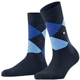 Burlington Vrouwen Queen Sokken Ademend Duurzaam Biologisch Katoen Versterkte Zachte Platte Teennaad Fancy Argyle Patroon 1 Paar, Blauw (Marine 6133) nieuw - milieuvriendelijk