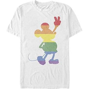 Disney Unisex Classic is Love Pride Micky Organic T-shirt met korte mouwen, wit, M, Weiss