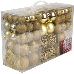 Onbekende kerstballen, kunststof, goud, 100 x