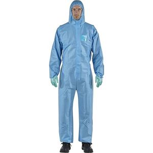 Ansell AlphaTec 1500, Model 138, werkpak voor eenmalig, bescherming tegen chemicaliën type 5/6, ondoordringbaar beschermend pak, doe-het-zelf en schilderwerk, heren en dames, blauw, maat S (1 stuks)
