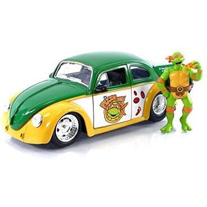 Jada Toys Teenage Mutant Ninja Turtles 1/24 Hollywood Rides VW Drag Beetle met Michelangelo figuur