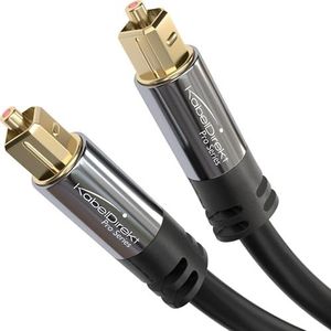 KabelDirekt – 5 m digitale optische audiokabel/TOSLINK-kabel (TOSLINK naar TOSLINK, glasvezelkabel voor thuisbioscoop, PS5, XBOX) PRO Series