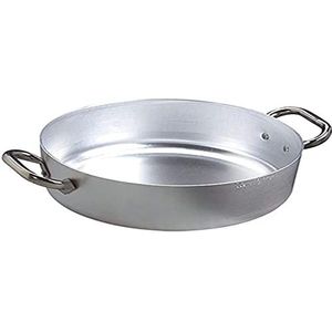 Pentole Agnelli ALMA10660 Professionele aluminium braadpan, 3 mm, lage steelpan met 2 handgrepen, 60 l