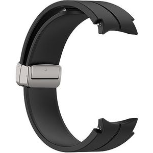Discool vervangende bandjes, compatibel met Samsung Galaxy Watch 6/Watch 5/Galaxy Watch 4, 20 mm, verstelbare zachte siliconen armband met Quick Release (zwart, roestvrij staal, kwarts, Roestvrij
