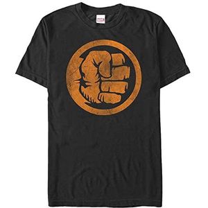 Marvel Avengers Classic - T-shirt met korte mouwen Hulk Oranje Organic Uniseks T-shirt, zwart.