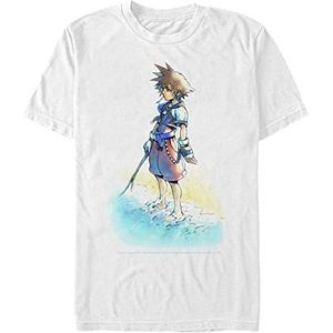 Disney Kingdom Hearts-Beach Sora Organic T-shirt, korte mouwen, uniseks, wit, S, Weiss